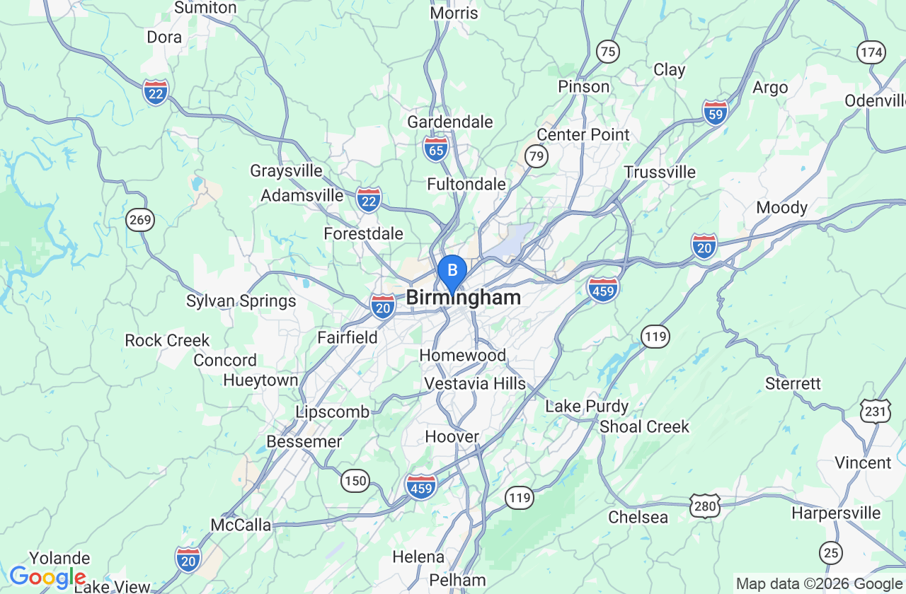 Birmingham, AL: start in 35204 (Birmingham, AL) while buyer leverage is still open map preview