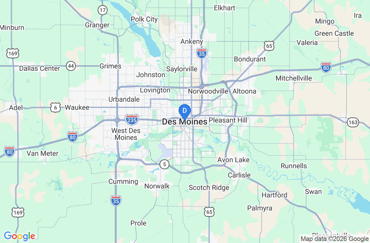 Des Moines, IA market map accent